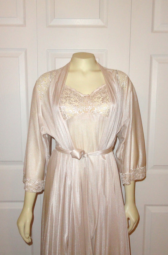 ON SALE Vintage Nightgown and Robe Olga Gown and Dressing Gown
