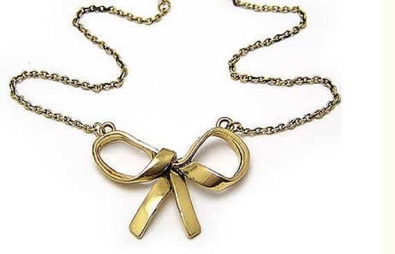 etsy bow necklace