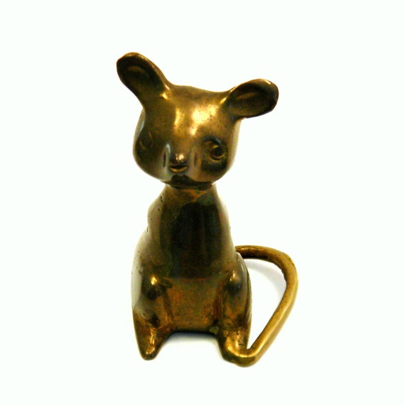 vintage brass mouse figurine