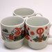 Stacking Christmas Mugs, Vintage 1960s Japan Holiday Coffee Cups