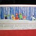 Art Deco winter scene with children christmas card 1930's P.F. Volland