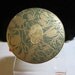 Art deco green and gold metallic embossed paper face powder box Carlova Perfumer Narcissus 1920's-30's
