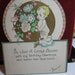 Darling die cut 1920's art deco gold gilded belated birthday card baby holding bouquet diapers down real safety pin rust craft