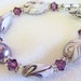 Stunning Amethyst Swirl Lampwork Beaded Bracelet with Swarovski Crystals