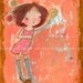 Acrylic Illustration Painting. "Bola de la Paleta" (Paddle Ball) by Majeak Ann