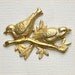 Raw Brass Stamping Love Birds Sitting on a Branch 31mm x 40mm - 4 pcs.
