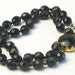 Austrian Jet Black Glass Crystal Double Strand Vintage BRACELET on Etsy Made in Austria