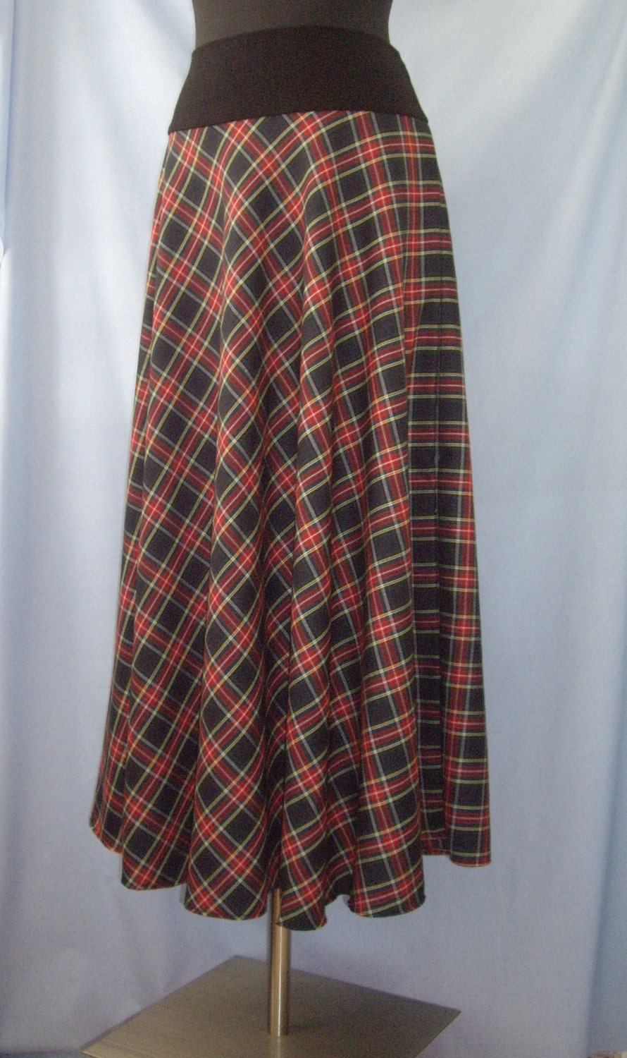 Flared tartan maternity long skirt. by Cinnamonia on Etsy