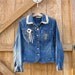 Country western jacket, boho denim jacket medium large Upcycle western jacket Ready to ship