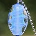 Vertebrae Dichro Fan Pull Handmade Lampworked Glass Bead OOAK Blue Dichroic Pressed Tab Lampwork