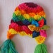 Rainbow Hat, Newborn Size, Photo Prop