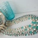 Vintage Aqua and Pearl Beaded Multistrand Necklace
