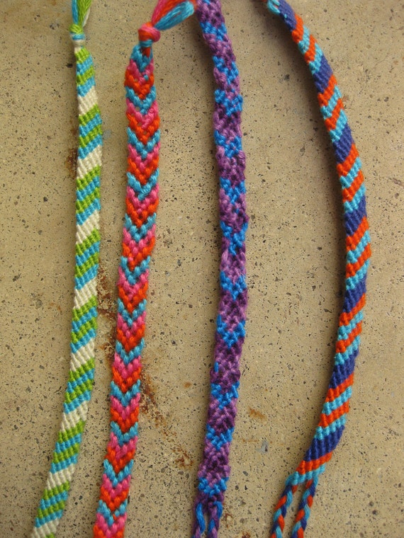 Four 4 Handmade Friendship Bracelets Multicolored by jenciwsmith