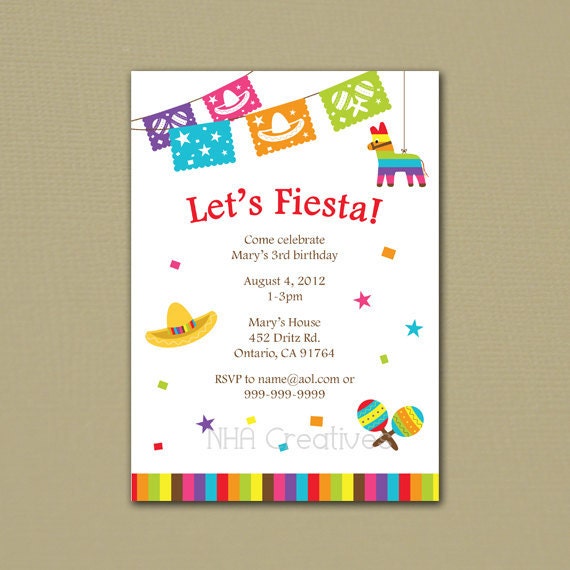 Fiesta Birthday Party Invitations 6