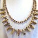 Brown jasper necklace, two strands with picture jasper