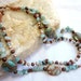 Reserved for Claudia Barnhill Aqua and brown necklace, amazonite, goldstone, aqua terra jasper, copper, two strands