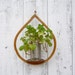 midcentury wooden plant holder / modern hanging candle holder