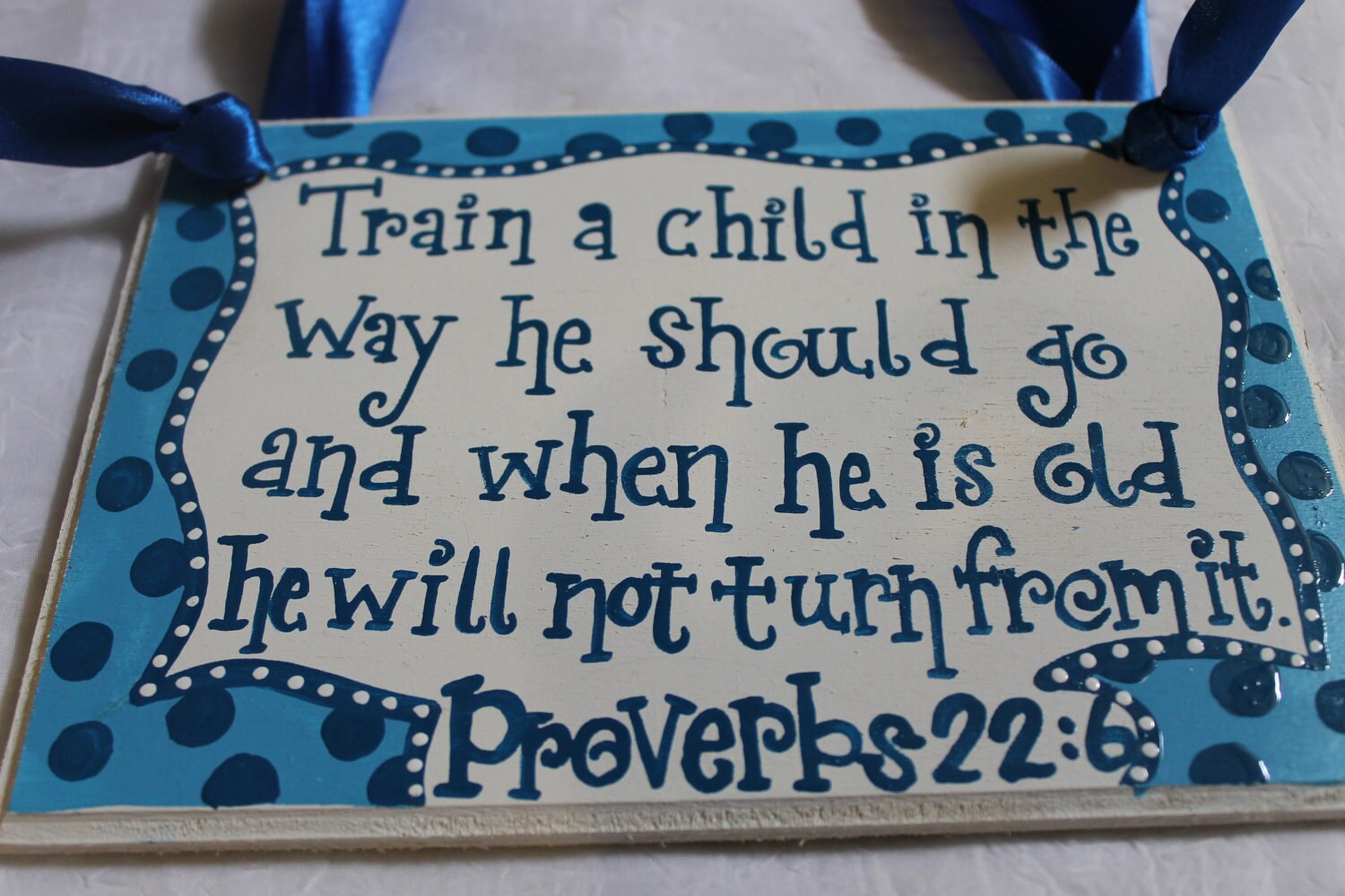 Baby Boy Blue Nursery Christian Bible Verse by TheCrazyPolkaDot