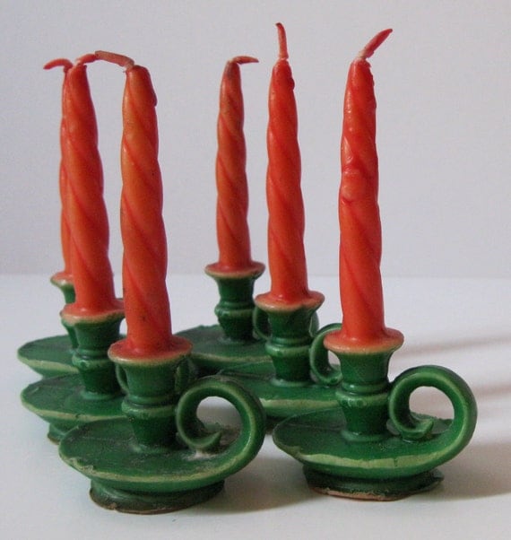 Vintage Gurley Christmas Candles Set of 6