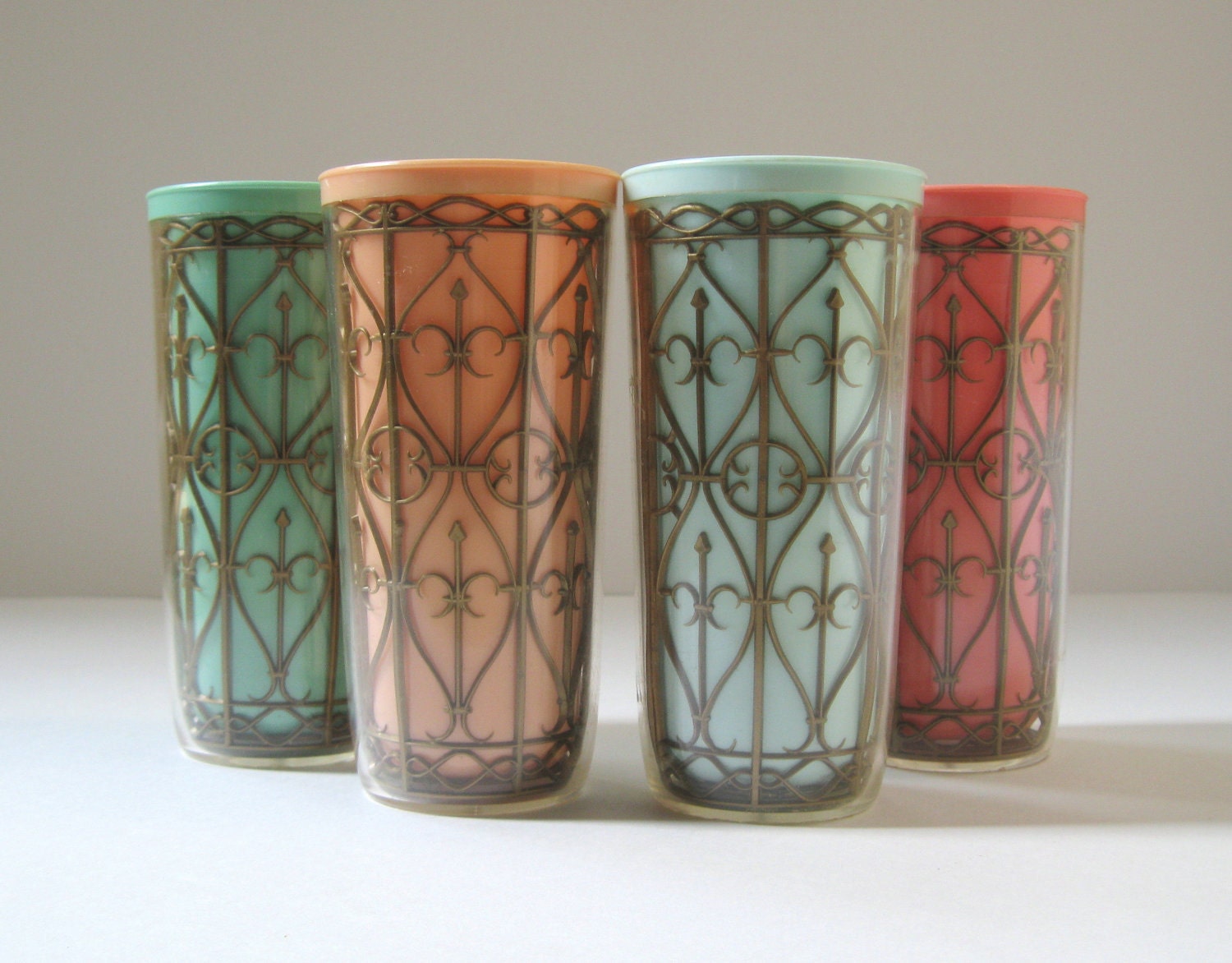 Retro Drinking Glasses Vintage Melmac Tumblers