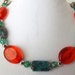 Turquoise Necklace, Teal and Orange Necklace, OOAK