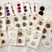 Streamline Vintage Button Lot of 76 All On Original Cards 33 Cards Enamel Gold Silver Red Purple Roses White Black Blue Navy