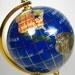 Blue Lapis Small World Globe with Inlaid Semi-Precious Stones - Stone World Globe