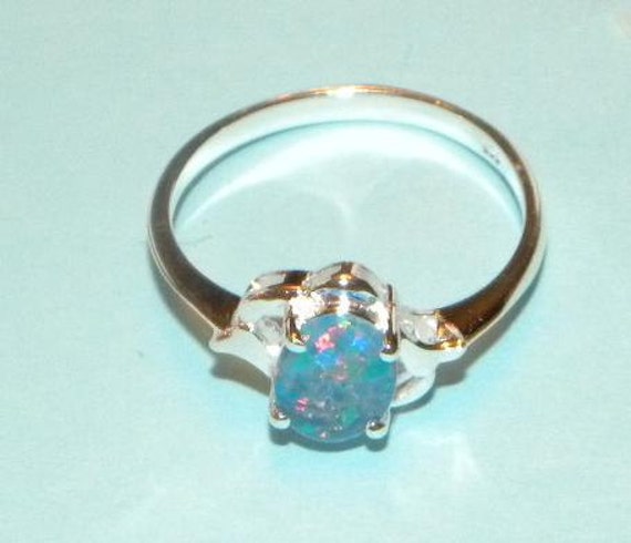 Genuine Authentic Australian Fire Opal Ring Sterling Silver