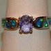 Amethyst and Australian Fire Opal Ring Sterling Silver 925 Band Size 7 Fabulous Flash