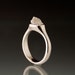Rough Diamond Pebble Engagement Ring in Silver/Palladium, Modern Minimal Diamond Ring