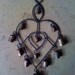 vintage heart shaped cow bells wind chime