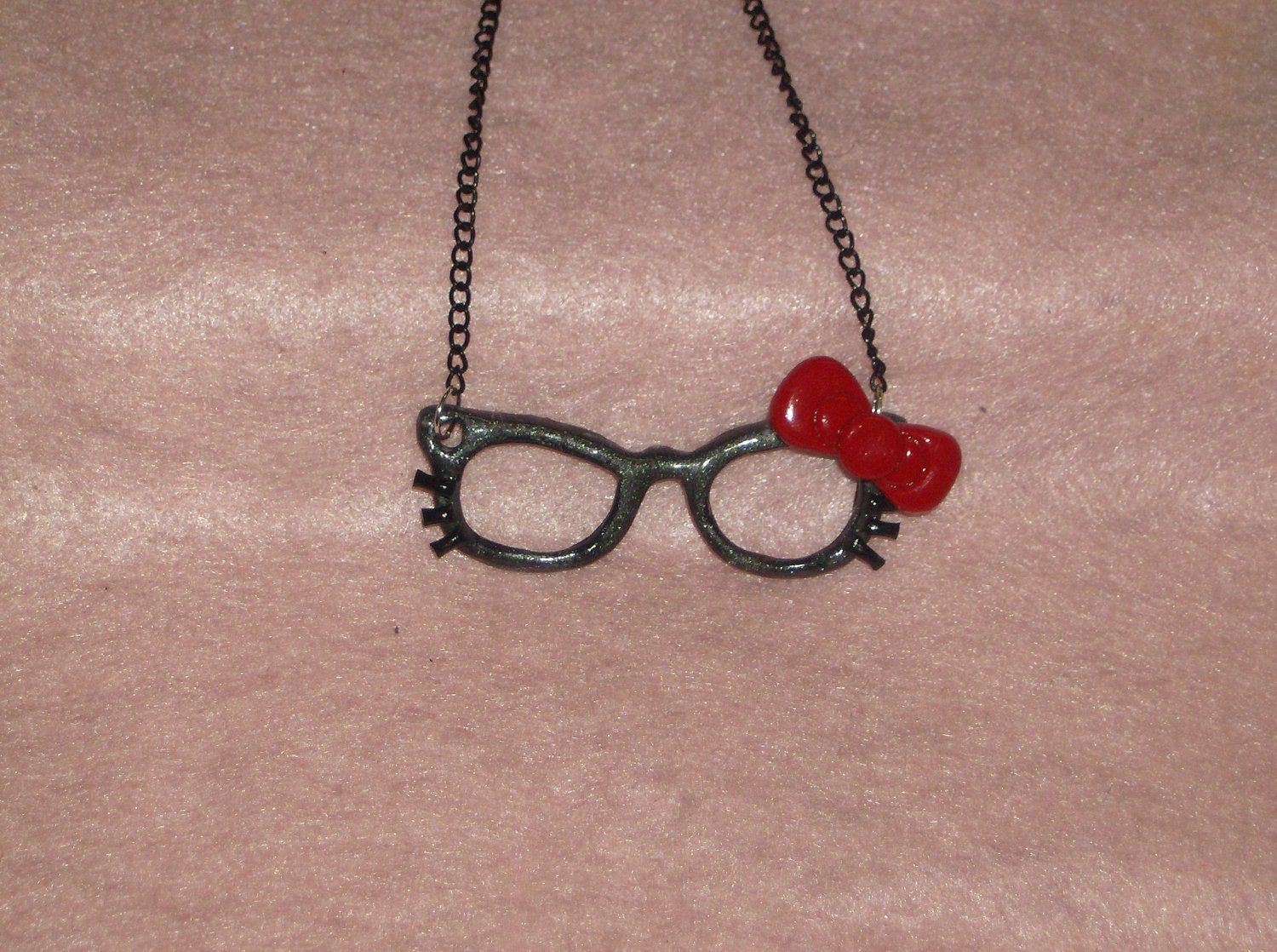Hello Kitty Nerd Glasses Necklace By Belleskawaikreations On Etsy