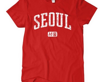 Women's Seoul Tee - S M L XL 2x - Ladies Seoul Korea T-shirt - South Korea - Korean Shirt - 4 Colors