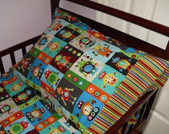 Robots Baby Toddler Bedding Fitted sheet with standard pillowcase set
