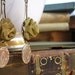 Antique cufflink earrings, mesh roses