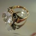 Reduced Antique Hand made 14k.Solid Gold&Rock Crystal Ring FREE SHIPPING
