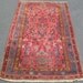 Persian Hamadan Rug From 1930s with Coral Field Color 3'7" by 6'6'"