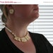 SALE Gold Tone and White Enamel Necklace