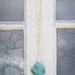 Turquoise wire-wrapped pendant necklace on silver or gold filled chain