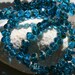 6 x 8mm . Czech Pressed Glass Rondells with picasso . Capri Blue . 12 beads