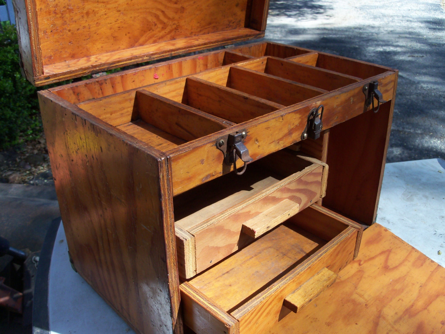 Rustic Wooden Tool Box Handmade Tool Chest