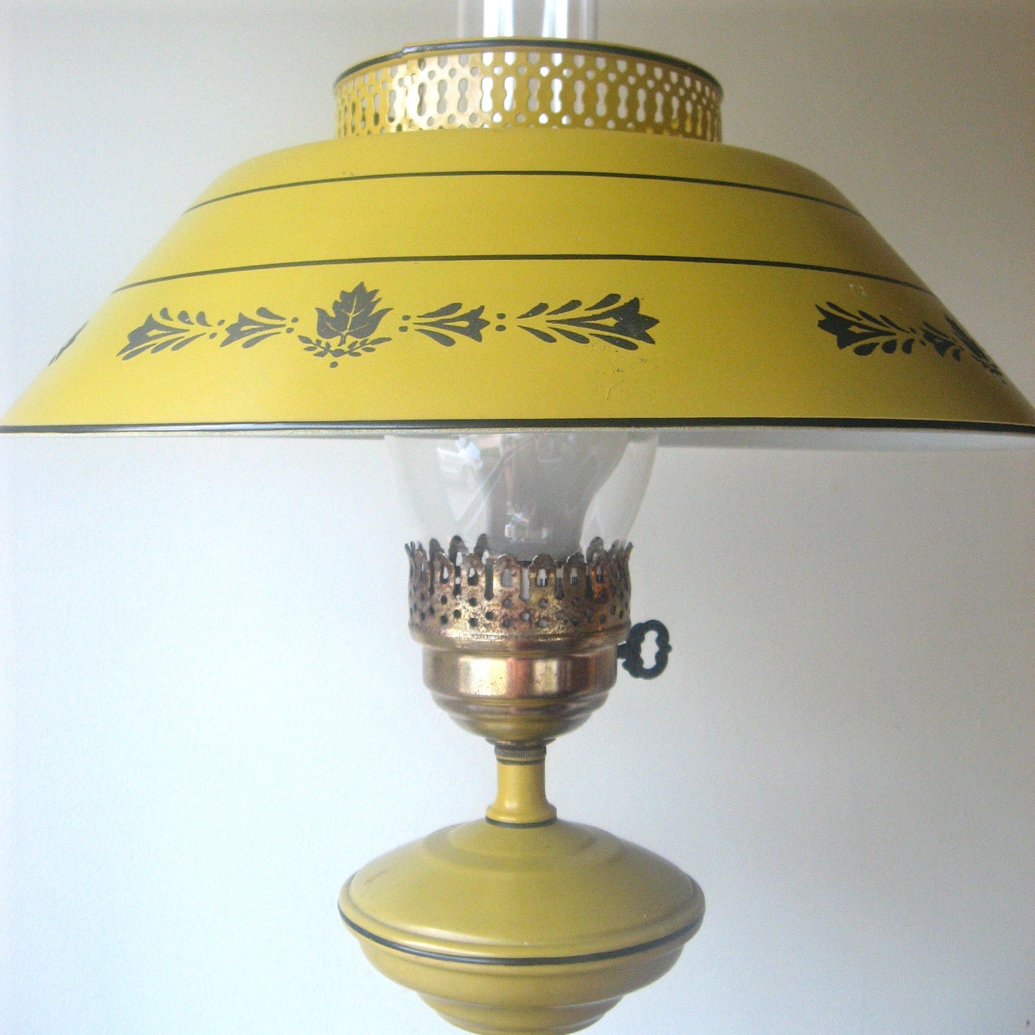 Tole Floor Lamp 1950s Mustard Yellow RESERVED FOR PAT