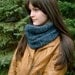 Grey Knitted Cowl Infinity Scarf, Chunky Thick Luxuriously Soft for Autumn or Winter, Circle Scarf