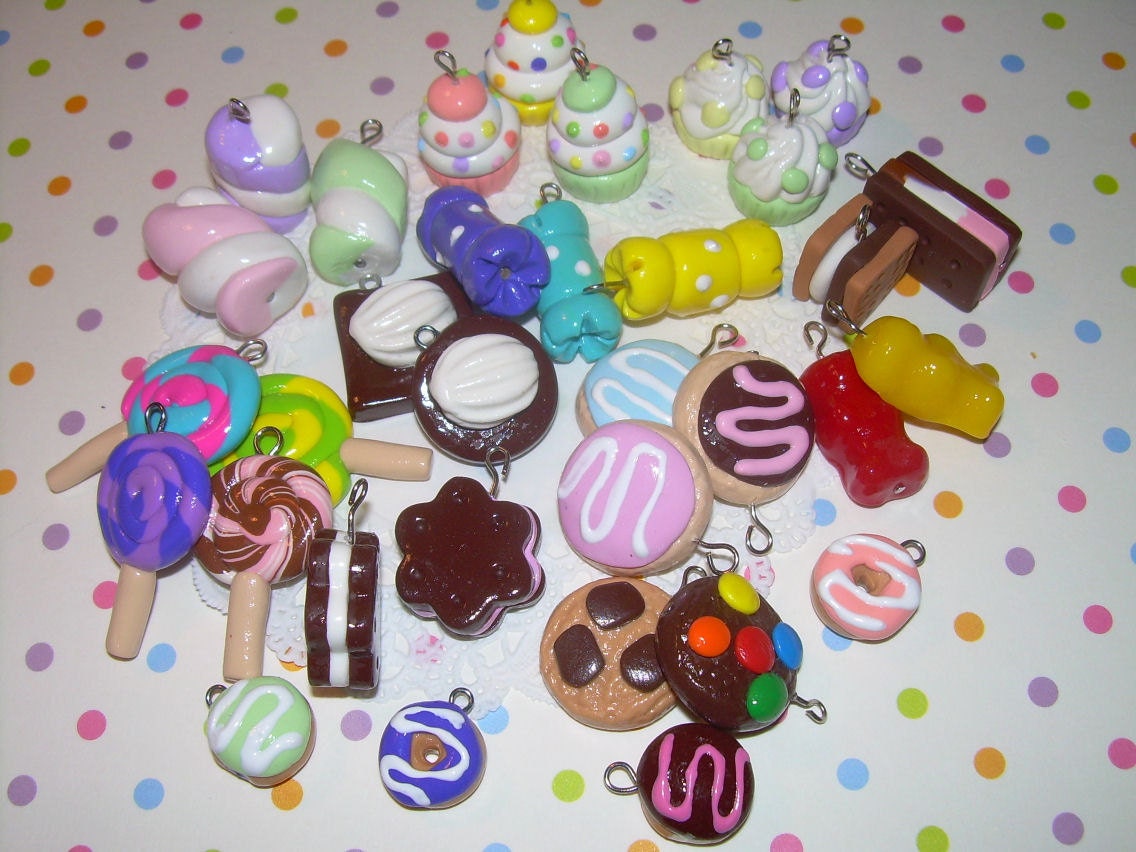 Items similar to Polymer Clay Food Charms - 25 Charm Wholesale ...