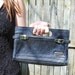 Vintage Black Leather Classy Clutch// Berman's Purse
