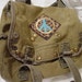 Upcycled Vintage MILITARY BACKPACK, iPad Bag Peace Sign, 43 dollars plus shipping