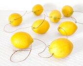 Lemon Zest Fruit Garland Yellow Kitchen Neon Home Decor or Decoration for Summer Weddings, Baby Showers and Birthday Parties  - 5.3 feet -