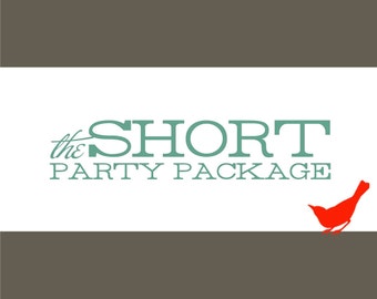 PARTY PACKAGE - The Short Party Package All-In-One DIY Invitations and Party Favor Bundle - 103040364