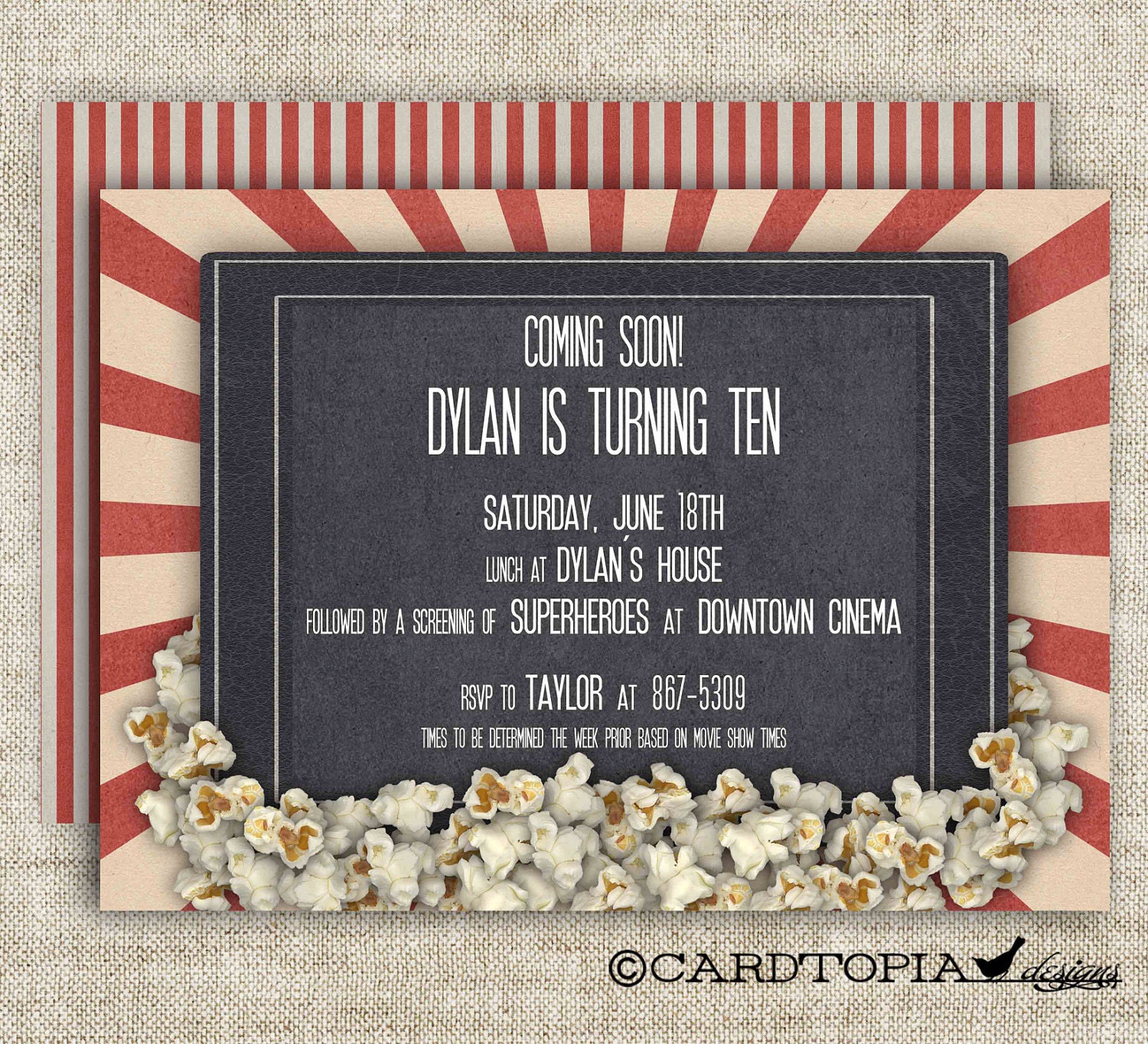 Movie Theater Birthday Party Invitations 8