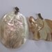 Vintage Carved Mother of Pearl Elephant and Orchid Pendant destash repurpose costume jewelry